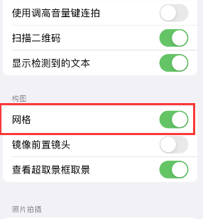 原阳苹果手机维修网点分享iPhone如何开启九宫格构图功能 