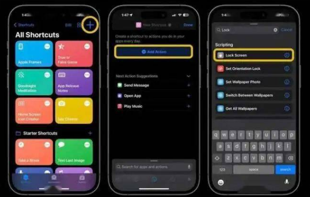 原阳苹果14锁屏维修店分享iPhone14升级iOS16.4后如何创建锁屏快捷方式 
